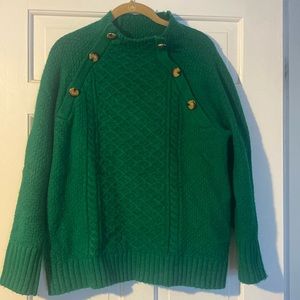 Beautiful emerald green Ann Taylor mock neck sweater.Size Medium.